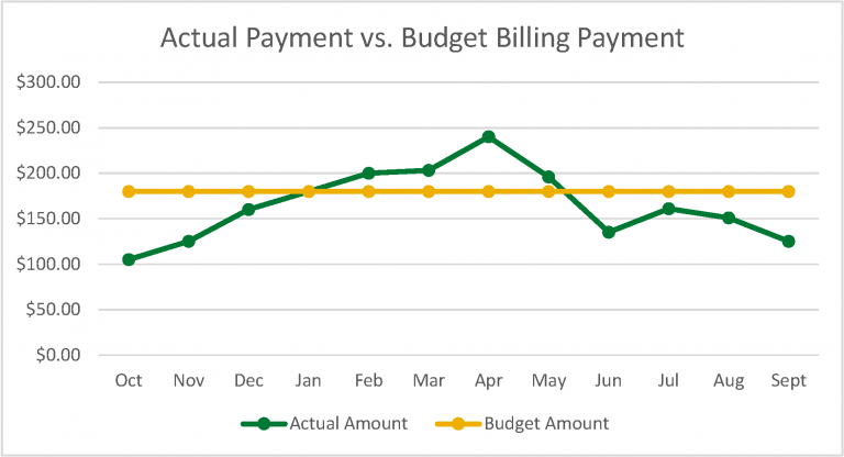 actual vs budget billing graph