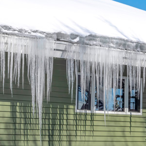 icicles hanging from a roof
